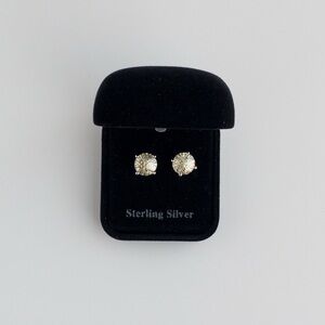Large Canary Pale Yellow Cubic Zirconia Stone CZ Crystal Earrings Silver Tone